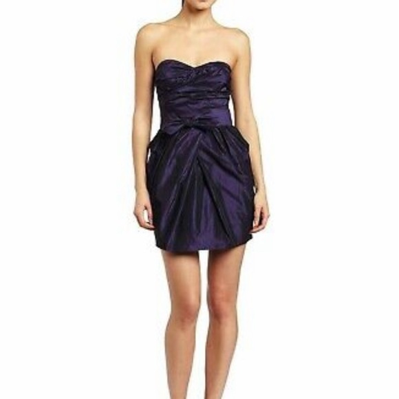 BCBGeneration Purple Strapless cocktail dress,mini Dress back zipper Size 2 - Picture 1 of 9